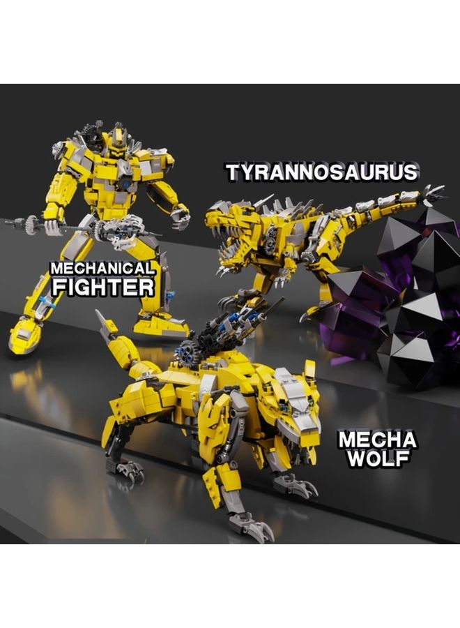 Q6003 مجموعة مكعبات بناء الديناصورات 3 في 1 نموذج متحرك لعبة بناء تعليمية في مجال STEM - Image 1